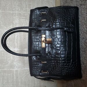 Di Gregorio Croc Embossed Birkin Style Bag